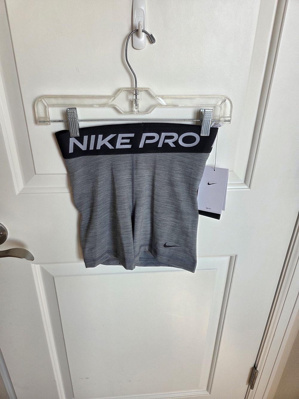 Nike Pro Gray Womens XS Training Shorts with Black Waistband